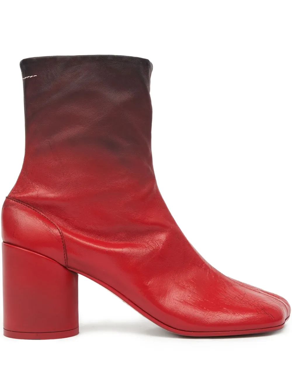 MM6 Maison Margiela レザー アンクルブーツ - レッド MM6 Maison Margiela レザー アンクルブーツ - レッド