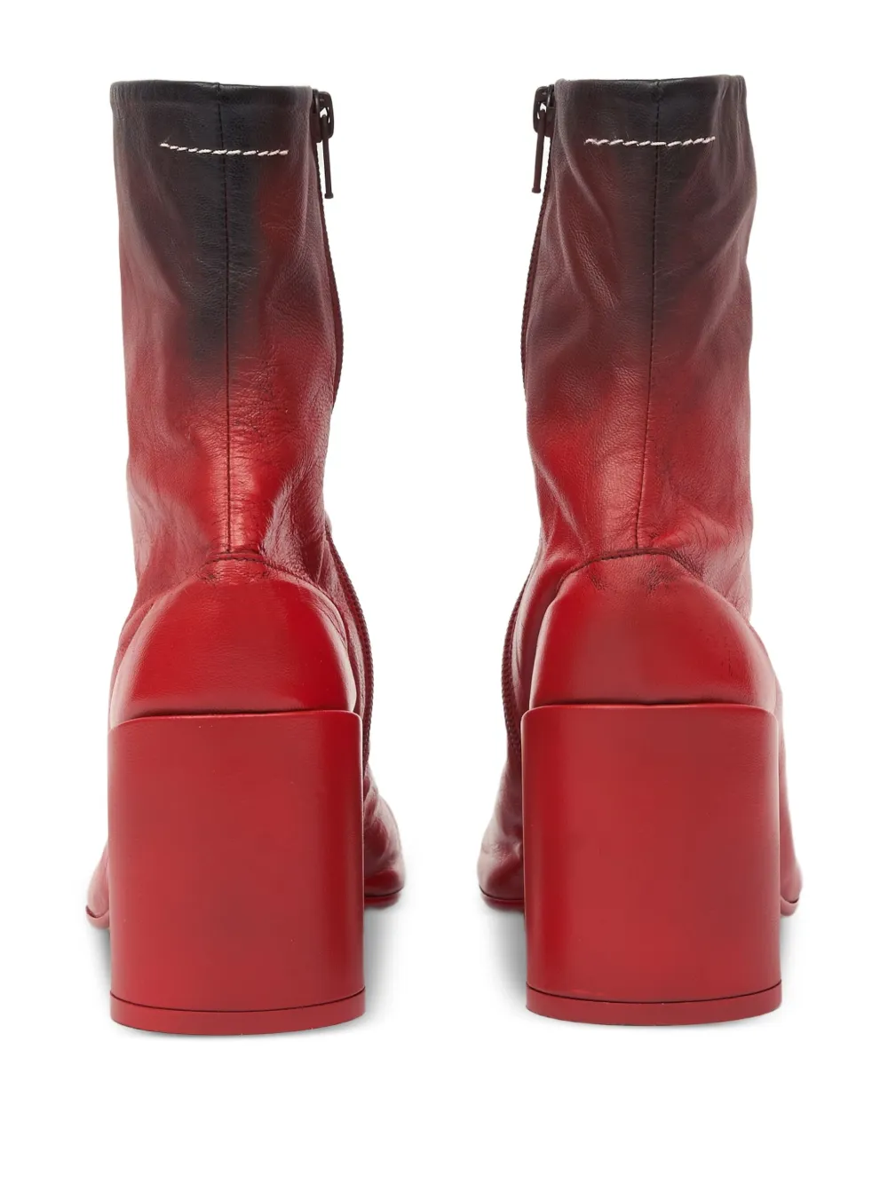 Mm6 Maison Margiela Leather Ankle Boots In Red