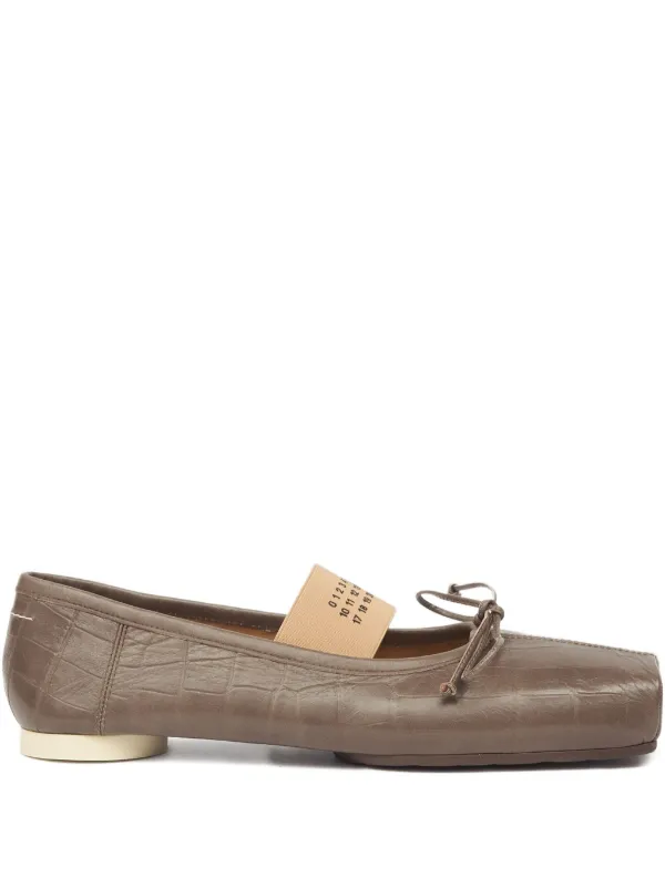 MM6 Maison Margiela クロコエンボス フラットシューズ