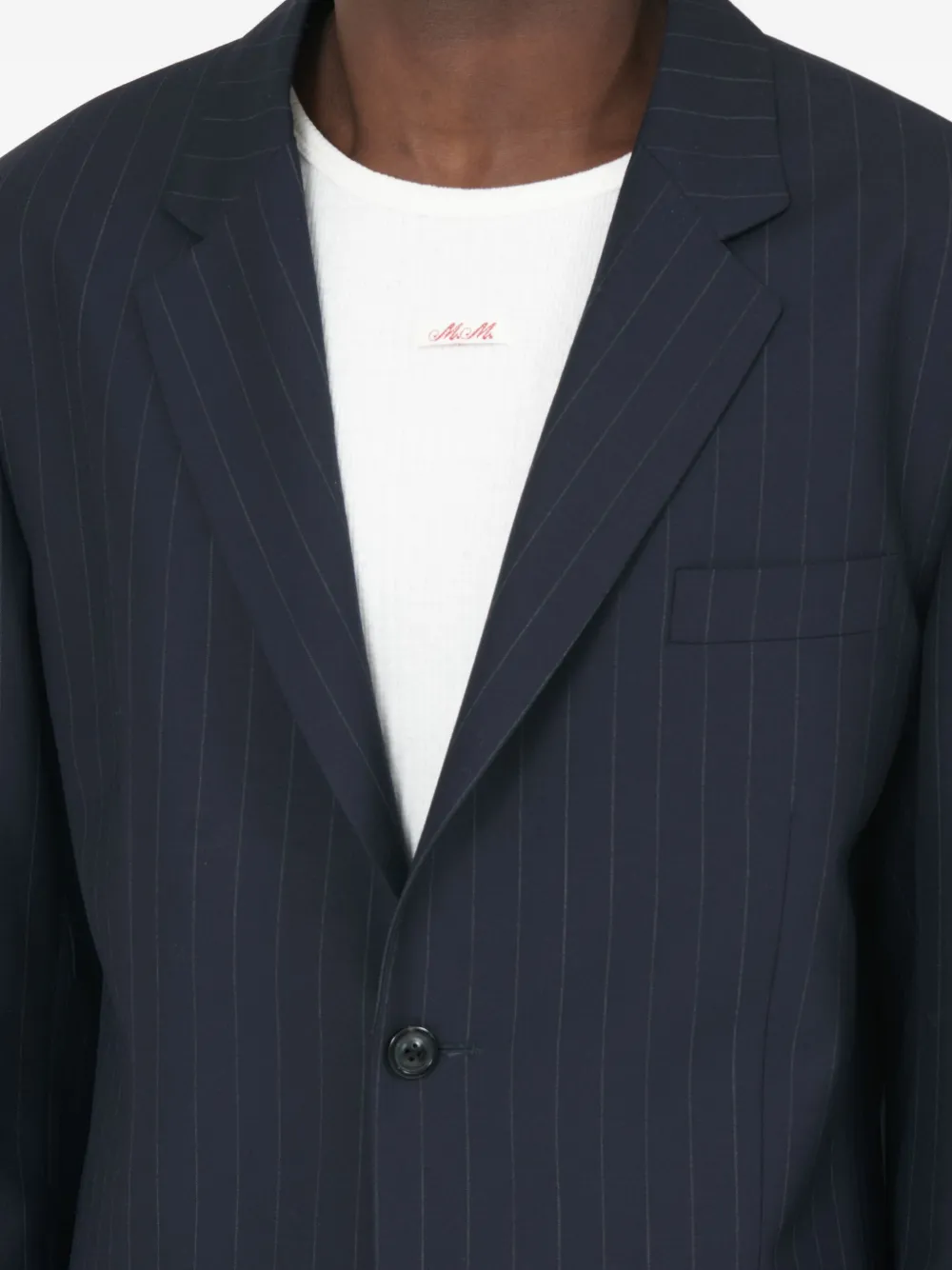 Maison Margiela Wollen blazer met krijtstreep Blauw