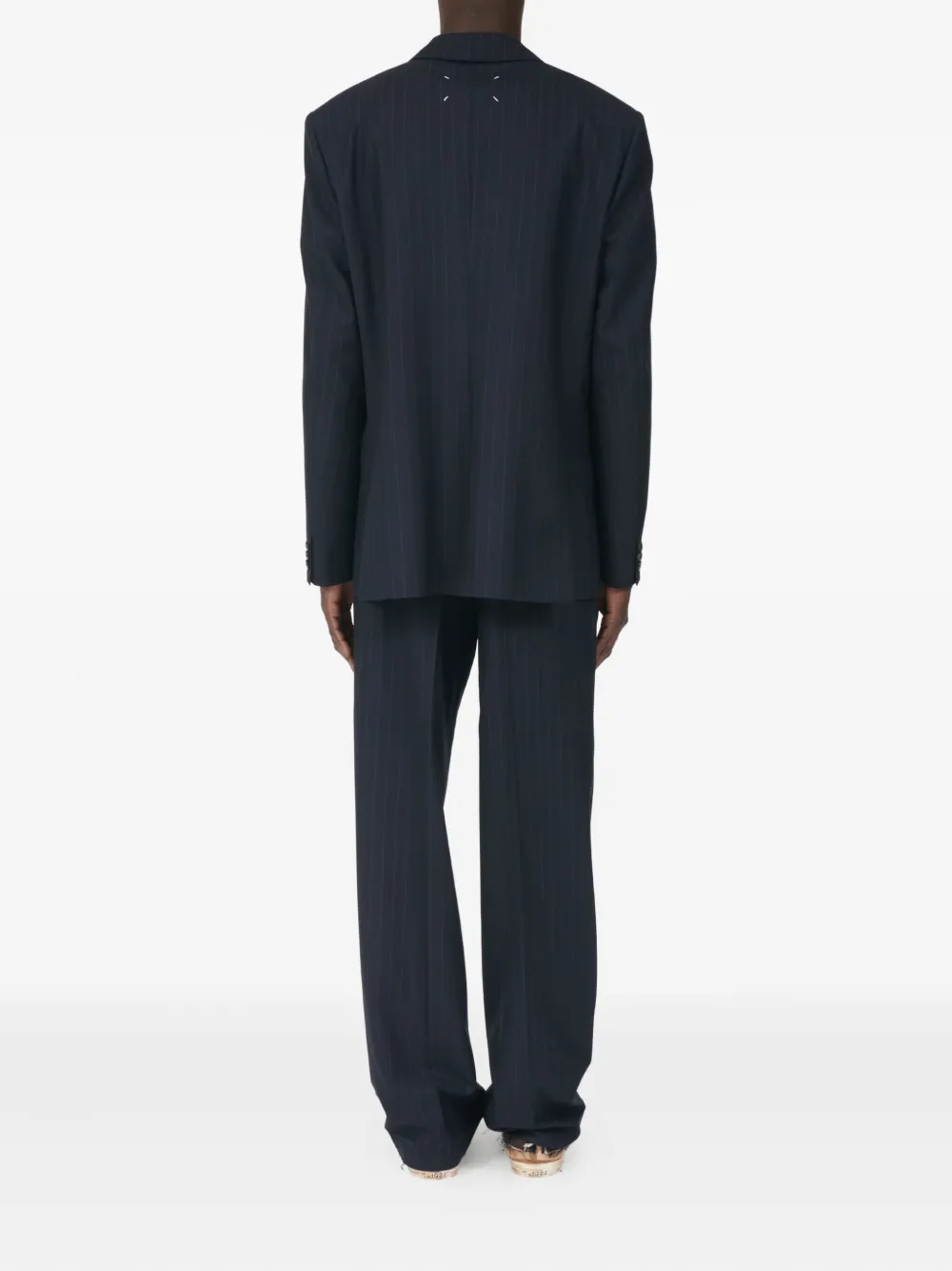 Maison Margiela Wollen blazer met krijtstreep Blauw