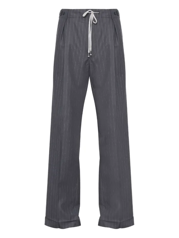 Maison Margiela ストライプ プリーツパンツ | グレー | FARFETCH JP