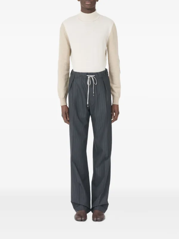 Maison Margiela 14 ピンストライプ スラックス 48 グレー Maison Margiela ストライプ プリーツパンツ | グレー | FARFETCH JP