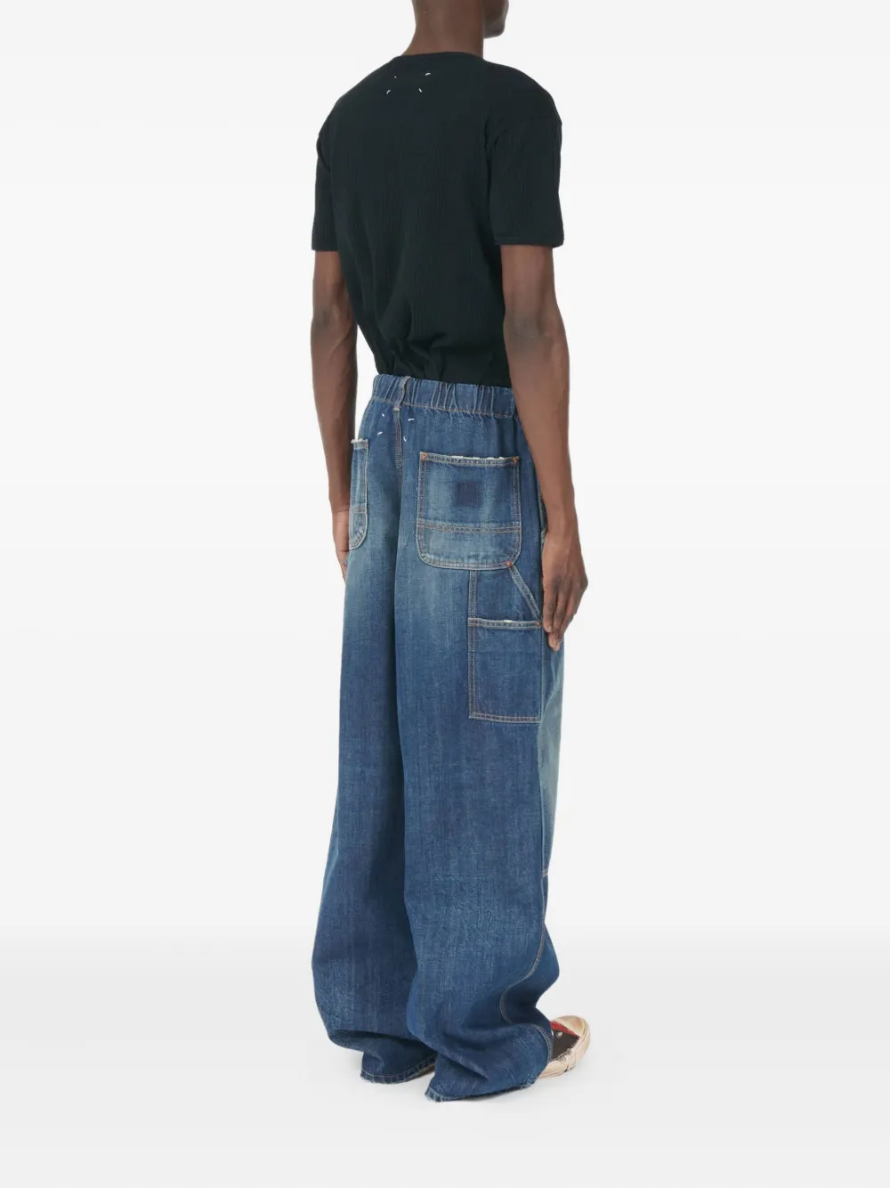 Maison Margiela High-waisted Wide-leg Denim Trousers In Blue