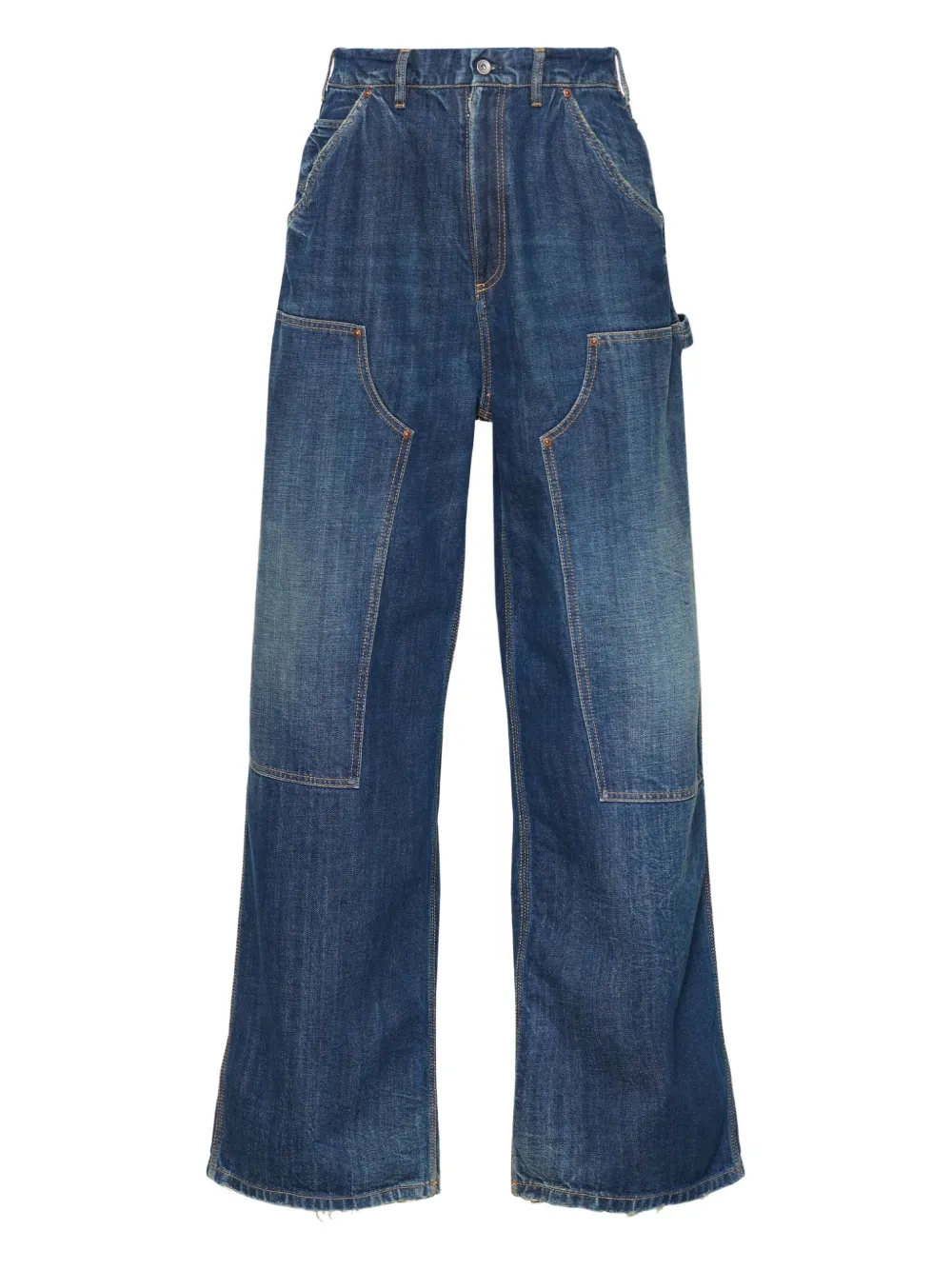 Maison Margiela High-waisted Wide-leg Denim Trousers In Blue