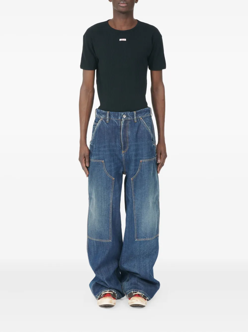 Maison Margiela Denim jeans met cargo zak - Blauw