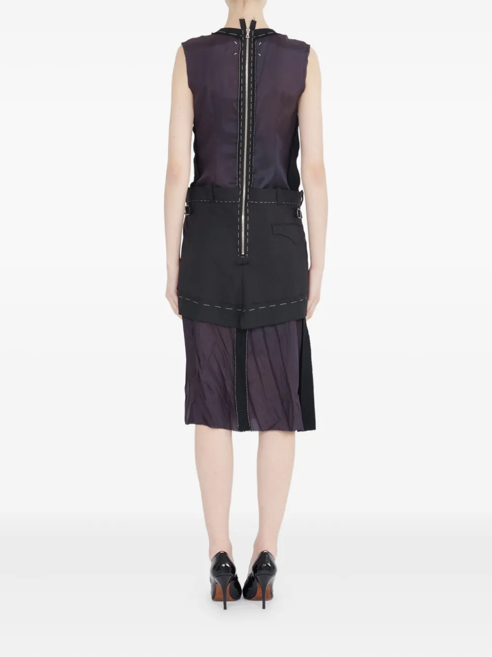 Maison Margiela Layered Sleeveless Dress In Purple