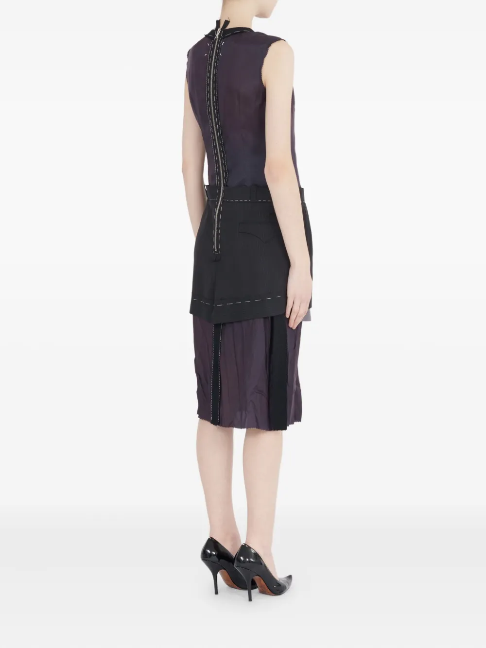 Maison Margiela Layered Sleeveless Dress In Purple