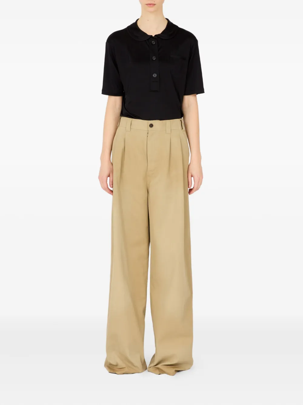 Maison Margiela Pantalon met wijde pijpen Beige