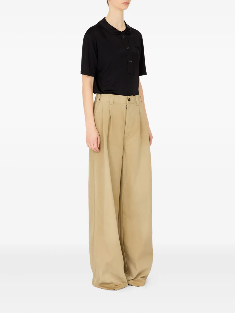Maison Margiela Pantalon met wijde pijpen Beige