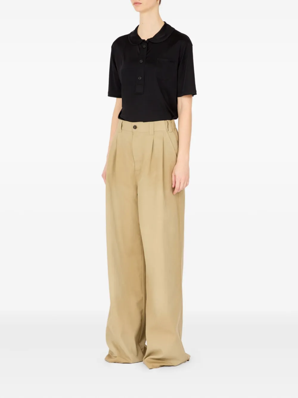 Maison Margiela Pantalon met wijde pijpen Beige