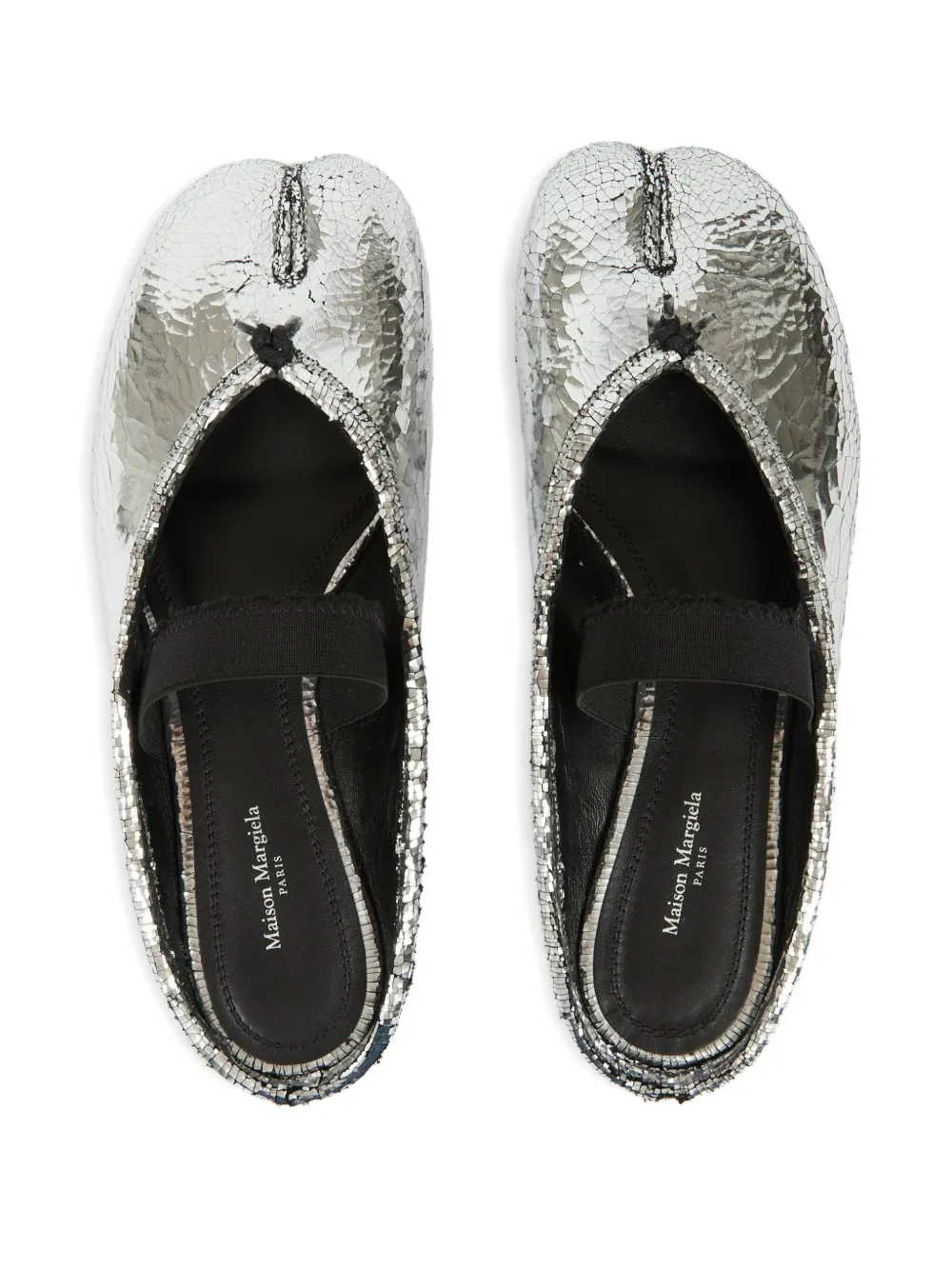 Maison Margiela Tabi leather slip-on mules Silver