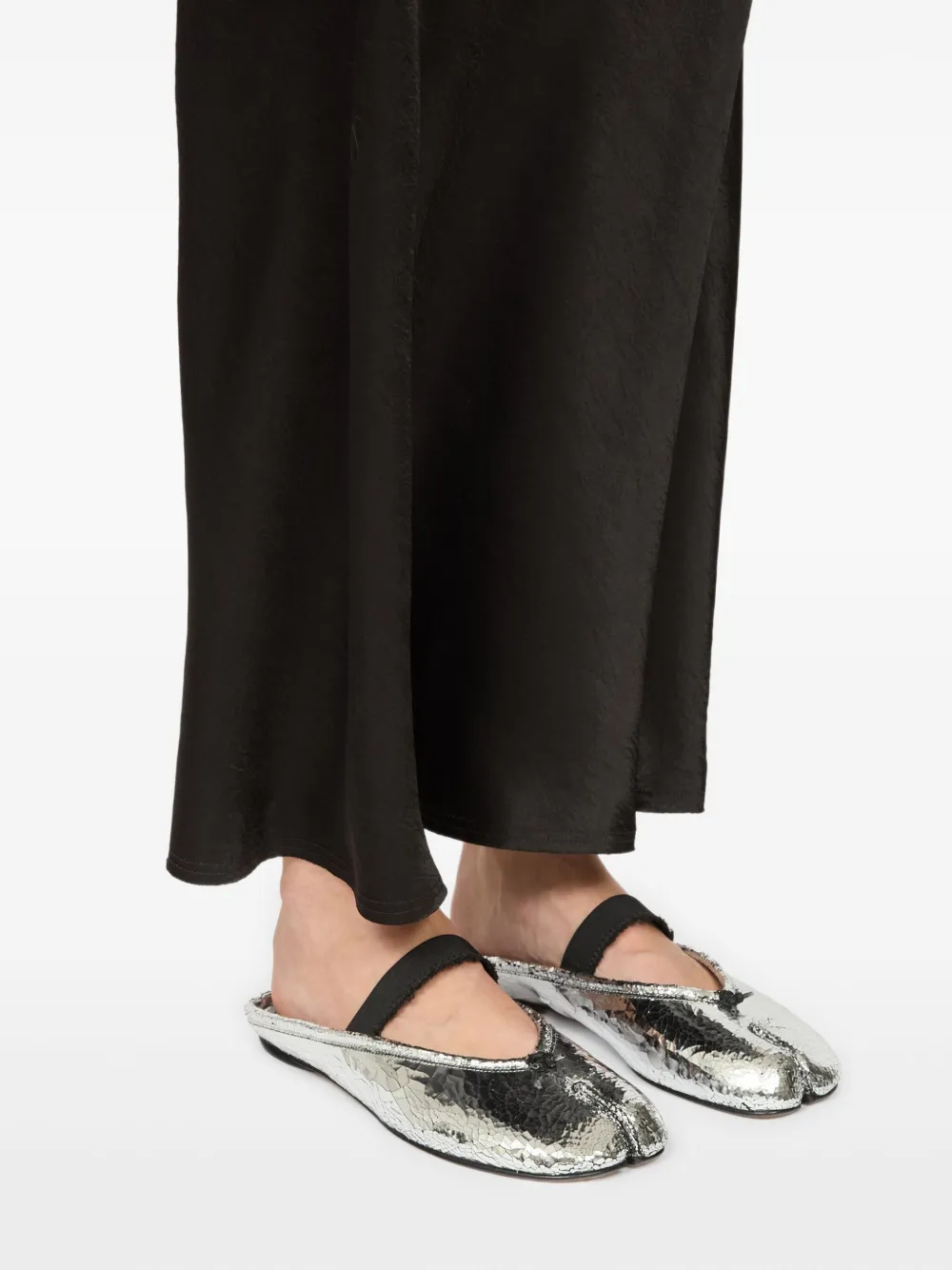 Maison Margiela Tabi leather slip-on mules Silver