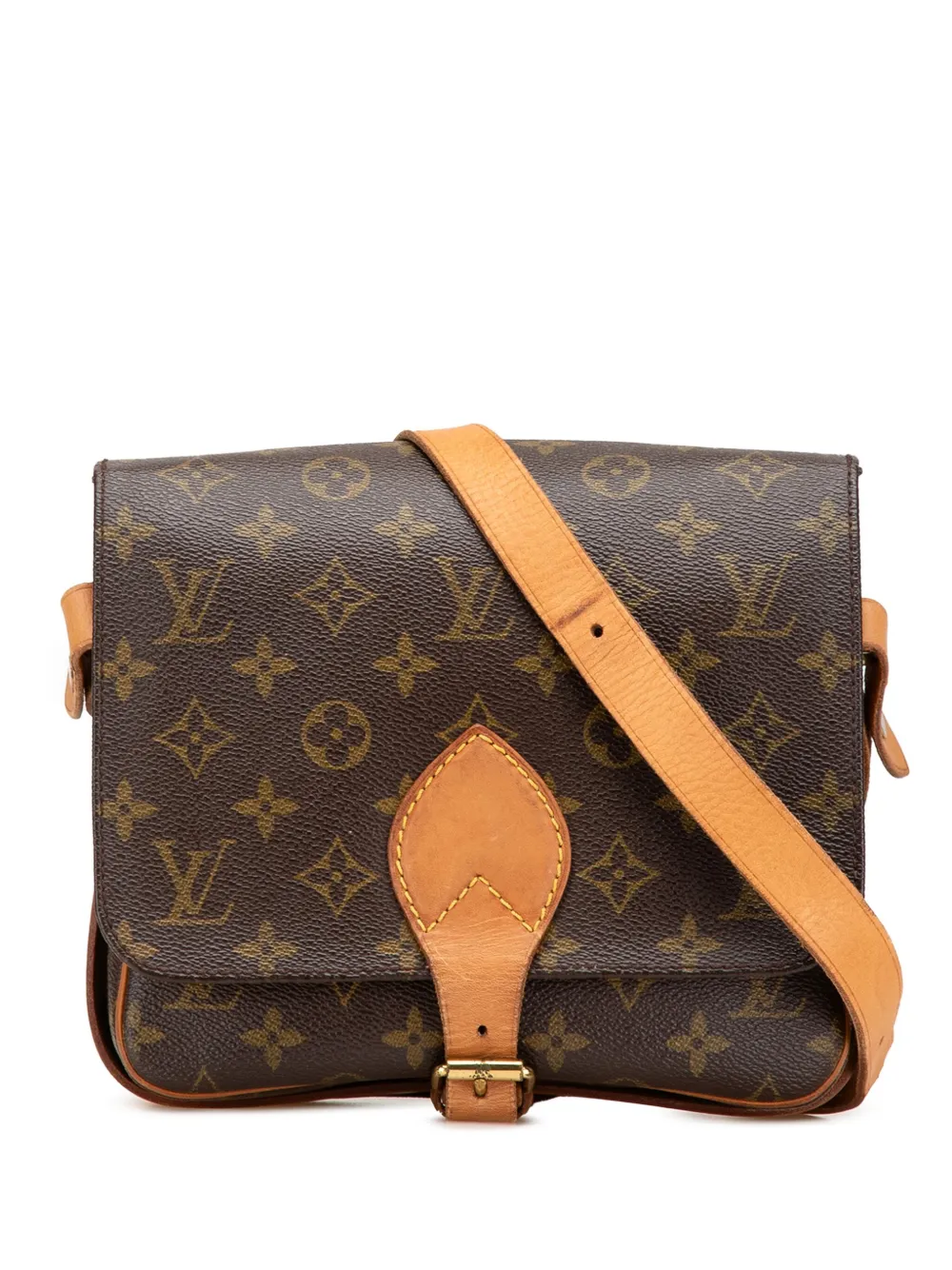 Pre-owned Louis Vuitton 1995 Monogram Cartouchiere Mm Crossbody Bag