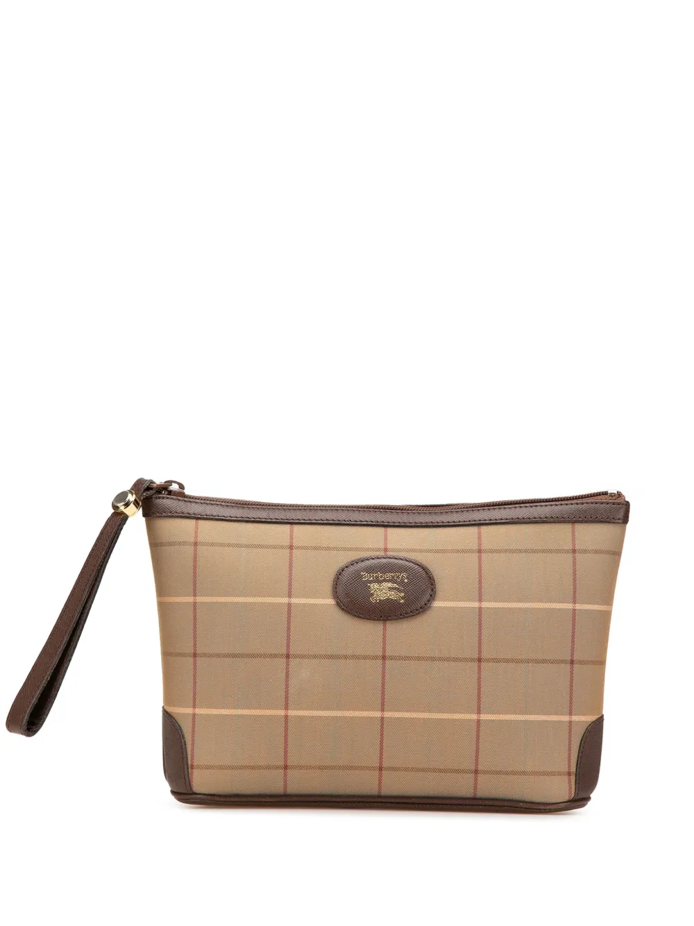 Pre-owned Burberry 20th Century Vintage Check Canvas Wristlet Clutch Bag