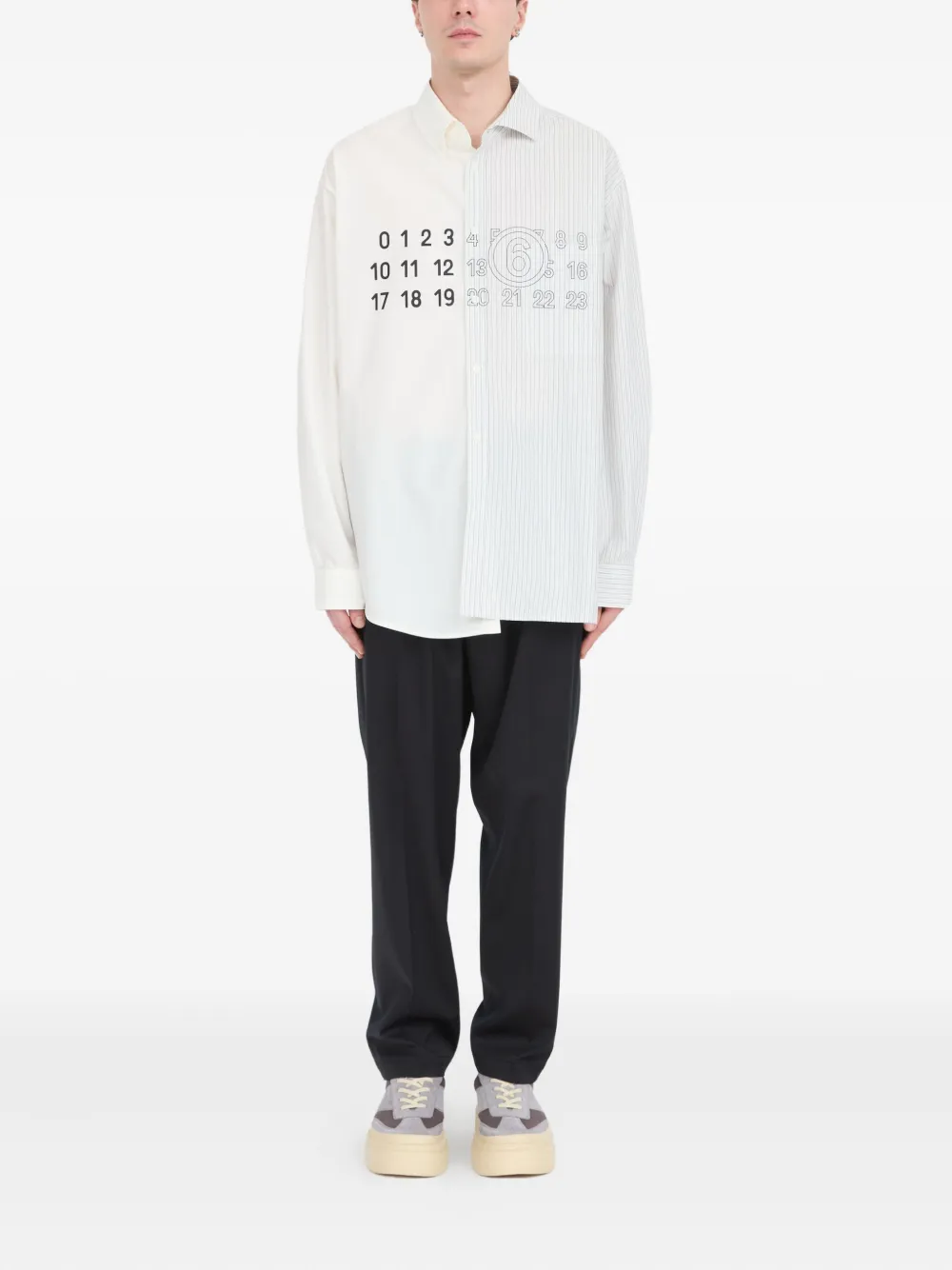 MM6 Maison Margiela Numbers-print shirt - Wit
