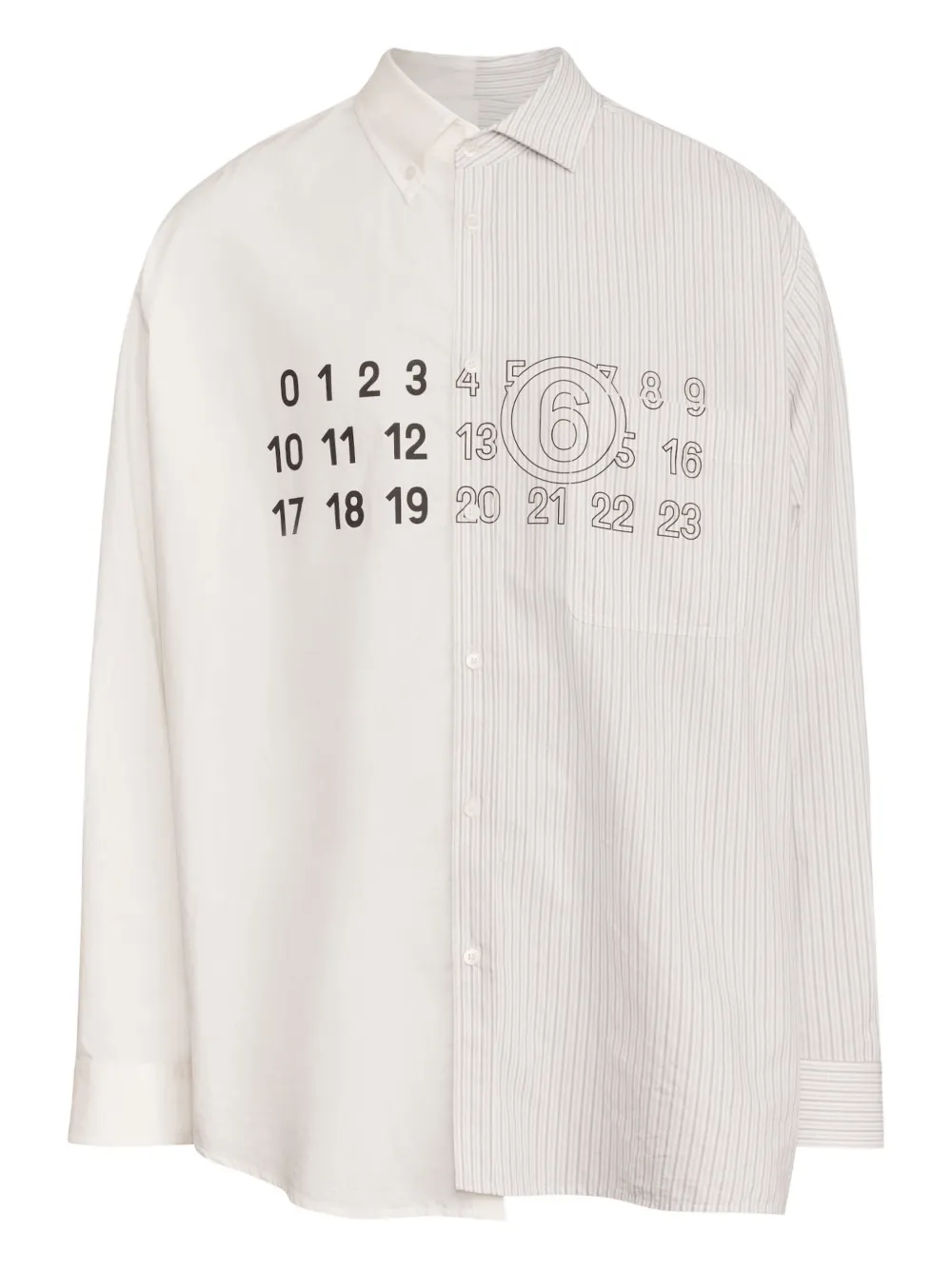 MM6 Maison Margiela Numbers-print shirt Wit