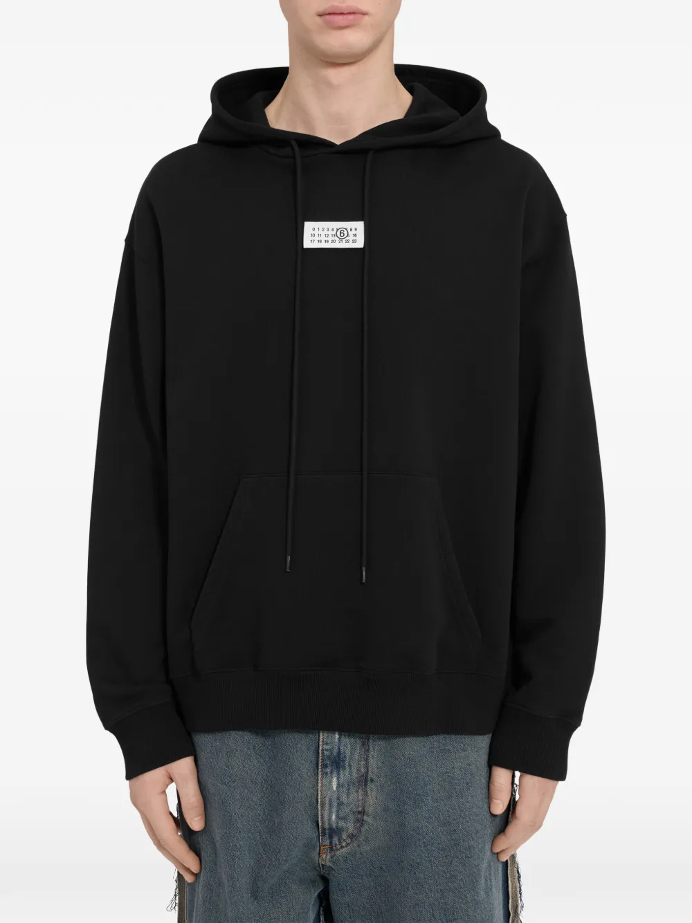 MM6 Maison Margiela Sweater met capuchon en logo Zwart