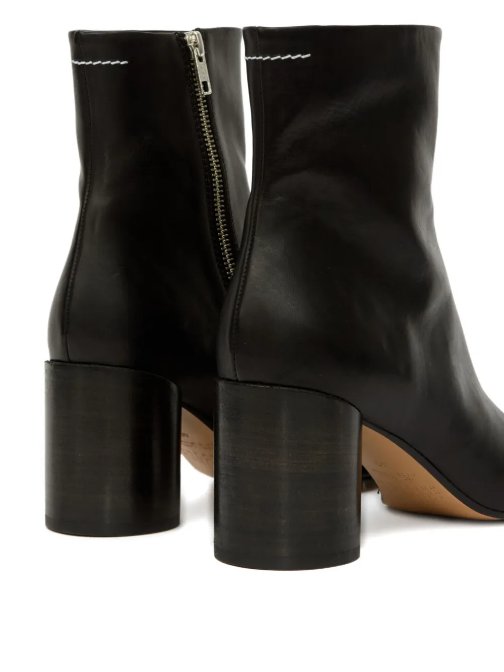 MM6 Maison Margiela 70 mm Anatomic enkellaarzen met blokhak Zwart