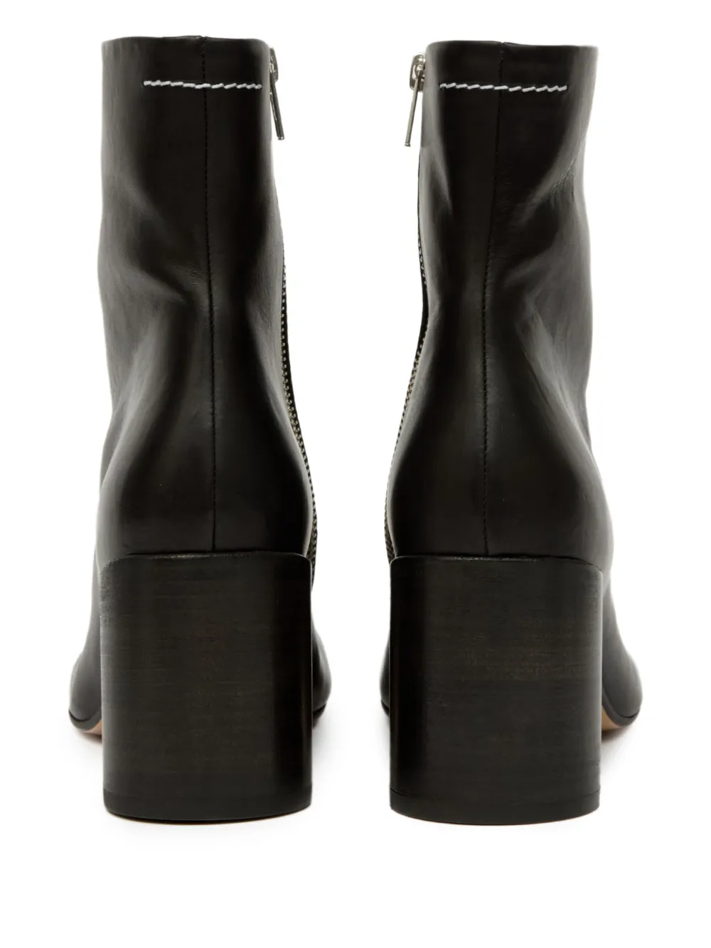 MM6 Maison Margiela 70 mm Anatomic enkellaarzen met blokhak Zwart