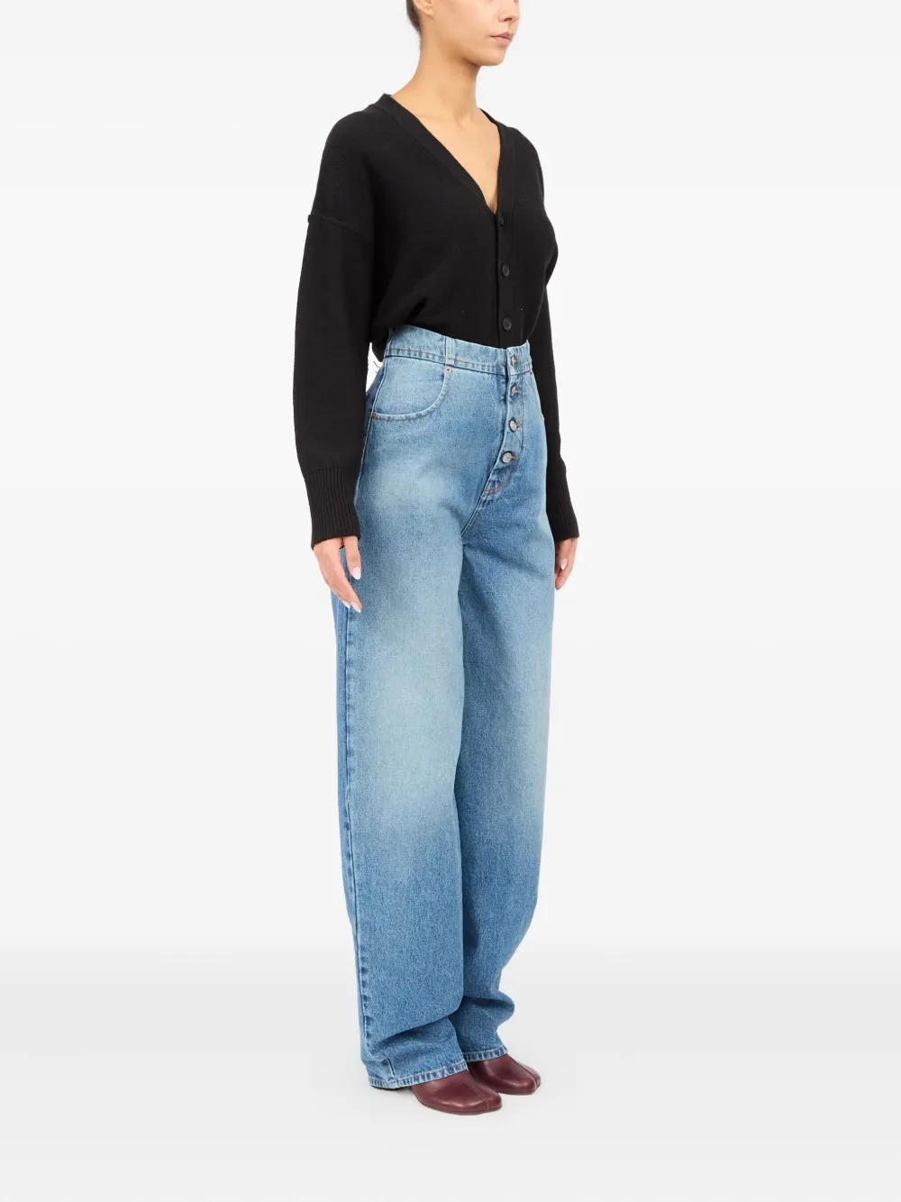 Shop Mm6 Maison Margiela Wide-leg Jeans