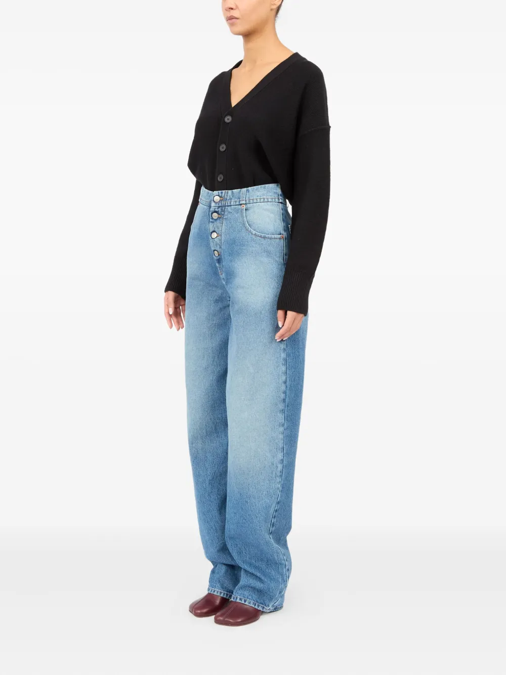Shop Mm6 Maison Margiela Wide-leg Jeans