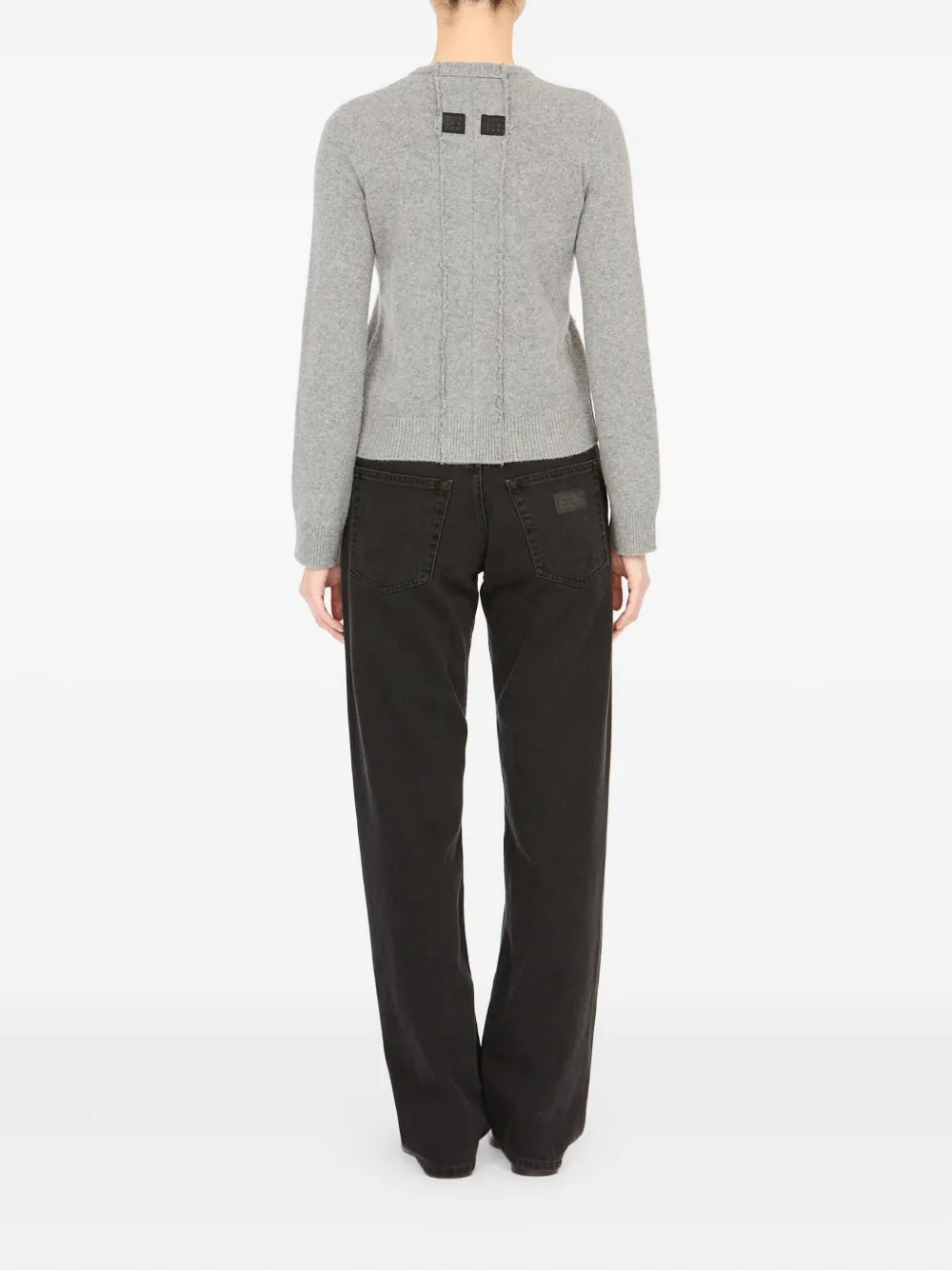 Mm6 Maison Margiela Patch-pocket Button Cardigan In Gray