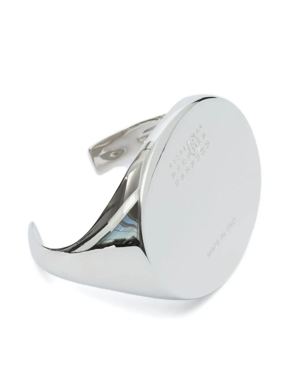 Mm6 Maison Margiela Numbers-motif Cuff Bracelet In Silver