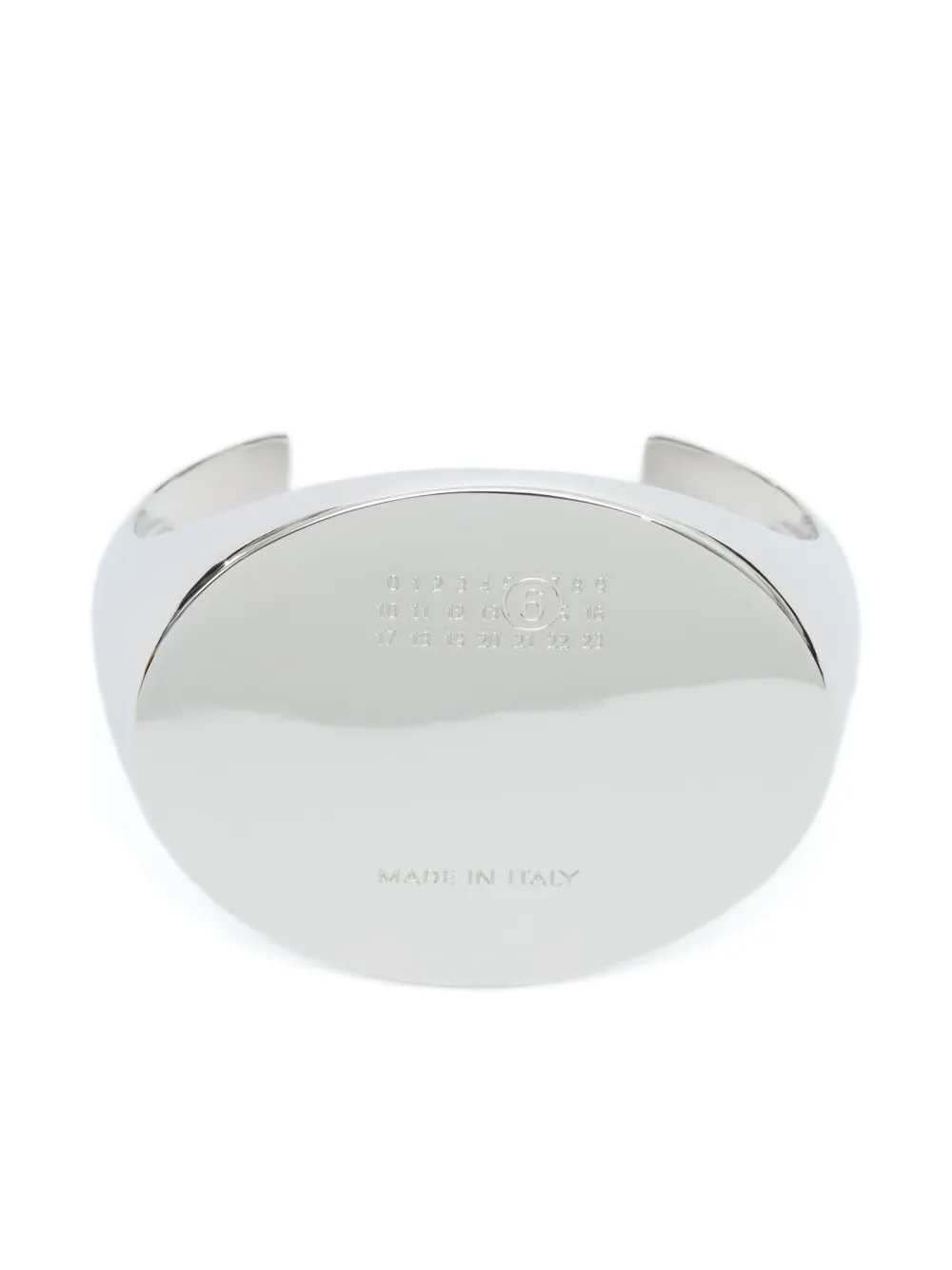 Mm6 Maison Margiela Numbers-motif Cuff Bracelet In Silver