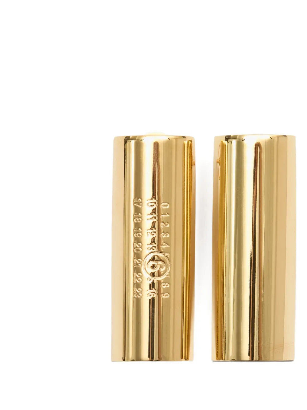 Mm6 Maison Margiela Logo-engraved Earrings In Gold