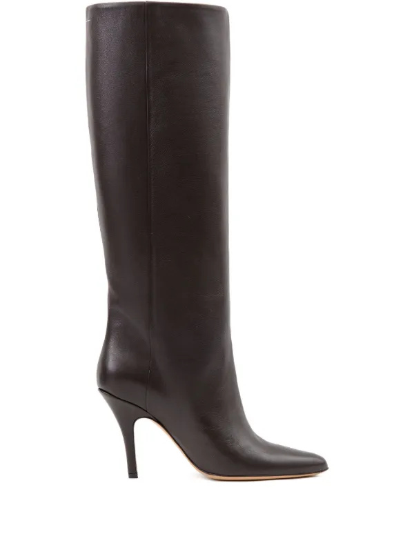 MM6 Maison Margiela ロングブーツ | ブラウン | FARFETCH JP