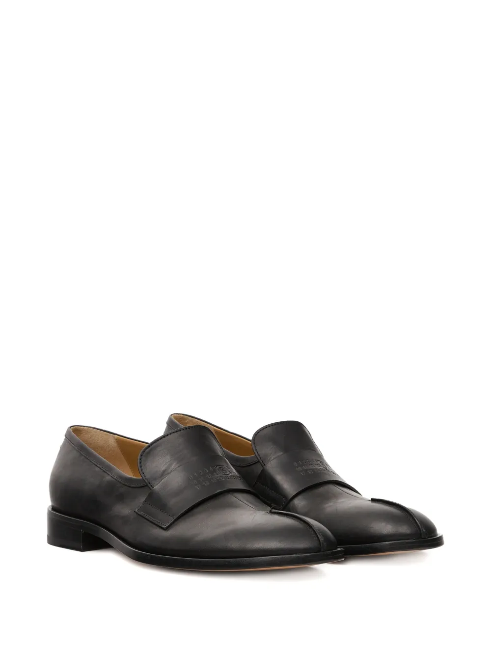 MM6 Maison Margiela Tabi leather loafers Black