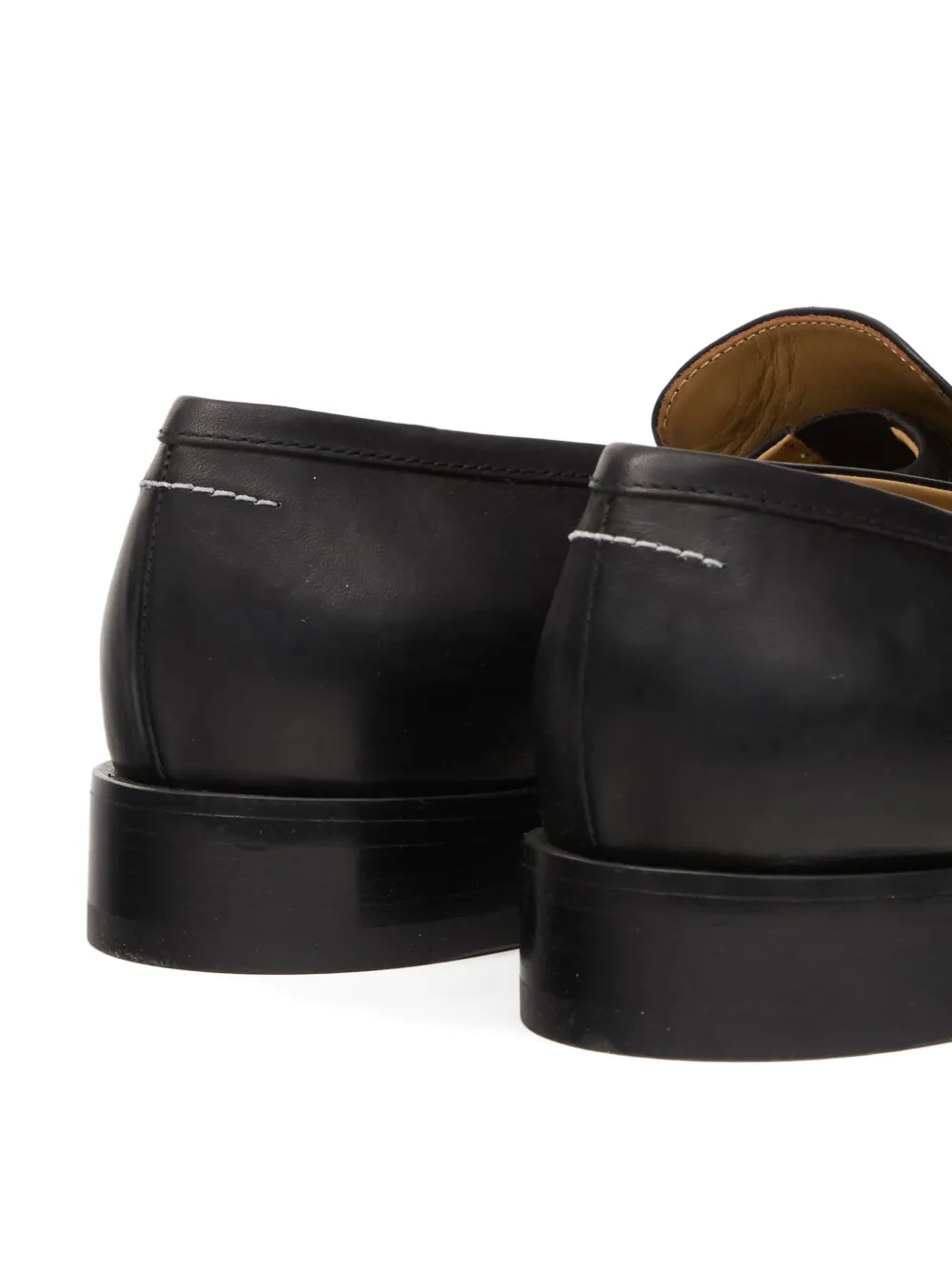 MM6 Maison Margiela Tabi leather loafers Black
