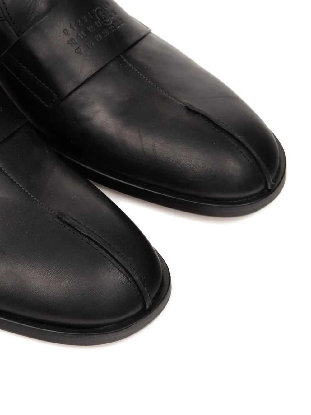 MM6 Maison Margiela Tabi leather loafers Black