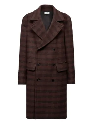 MM6 Maison Margiela チェック ダブルコート | ブラウン | FARFETCH JP