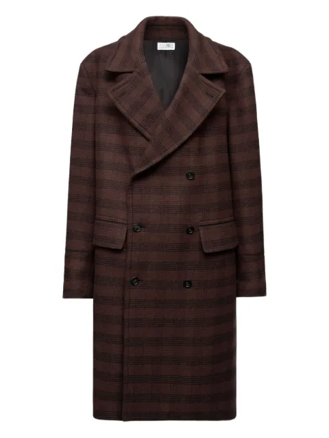 MM6 Maison Margiela abrigo con doble botonadura y cuadros estampados
