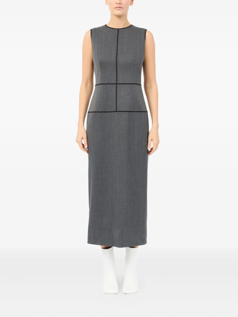 MM6 Maison Margiela panelled sleeveless dress - Grijs