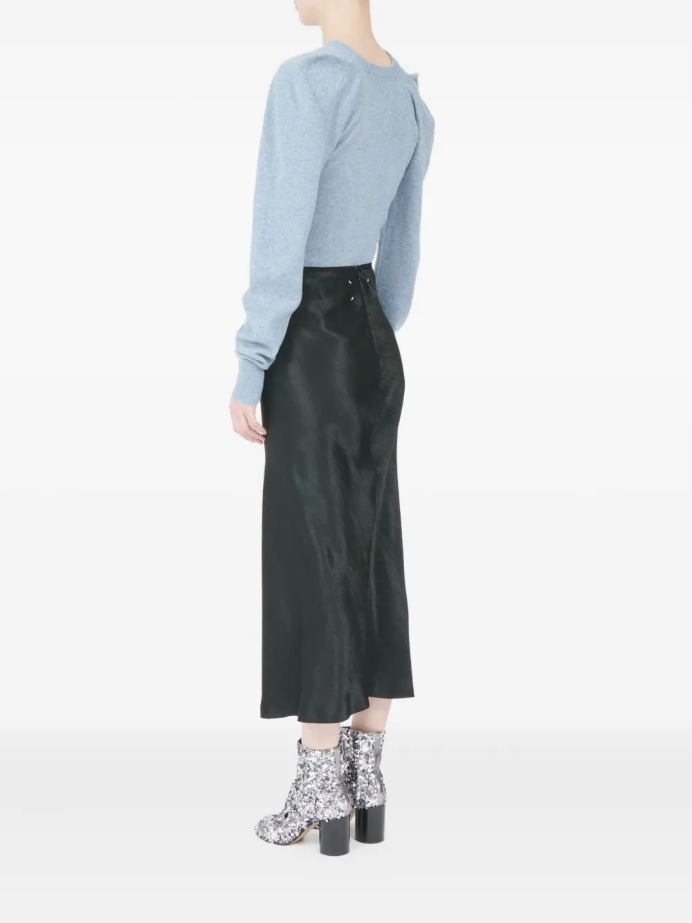 Maison Margiela bias-cut midi skirt Zwart