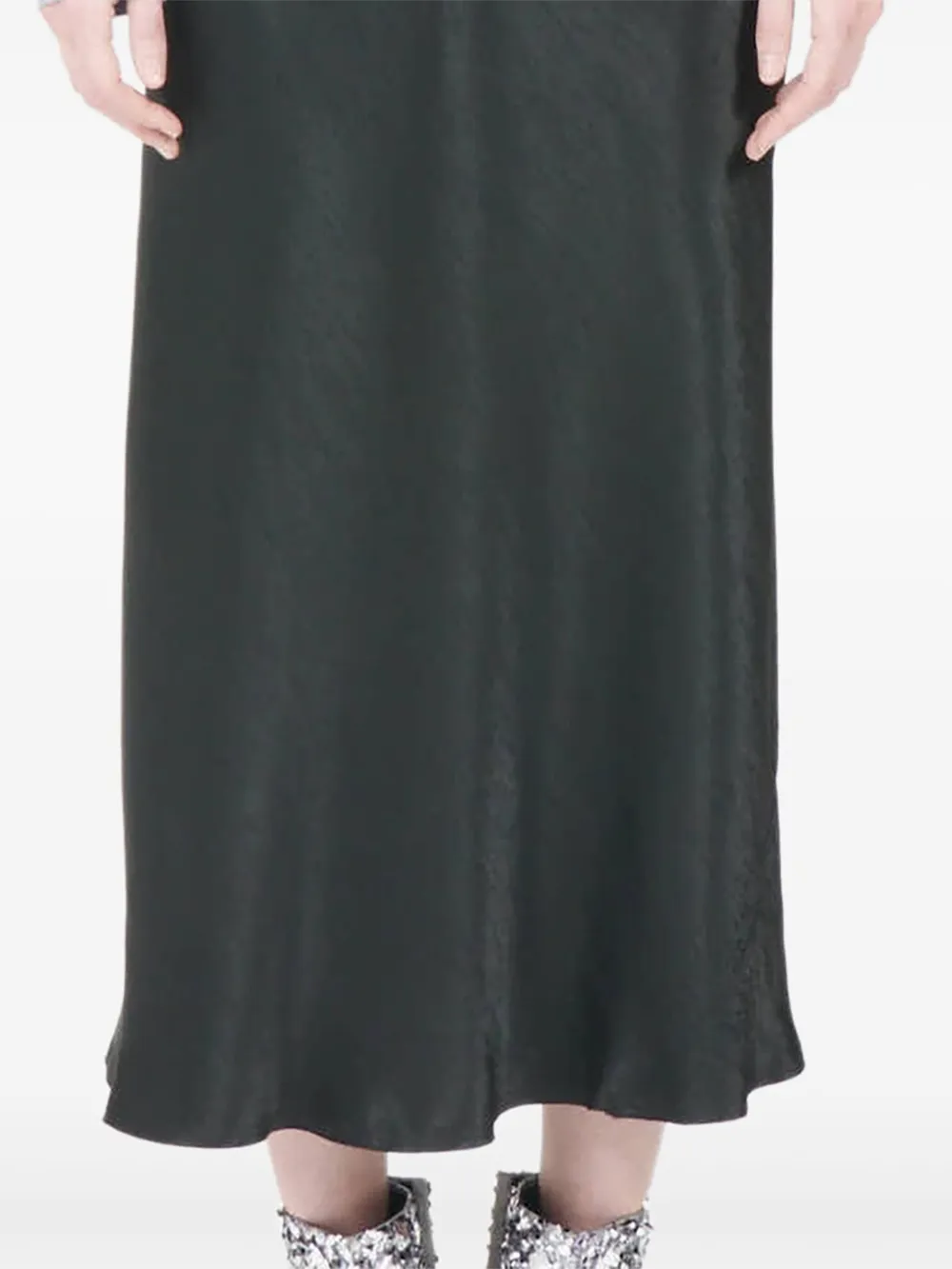 Maison Margiela bias-cut midi skirt Zwart