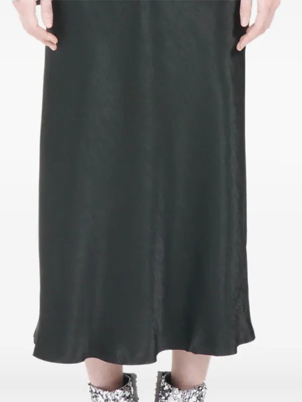 Maison Margiela Aライン　サテンスカート　ブラック Maison Margiela サテン スカート | ブラック | FARFETCH JP