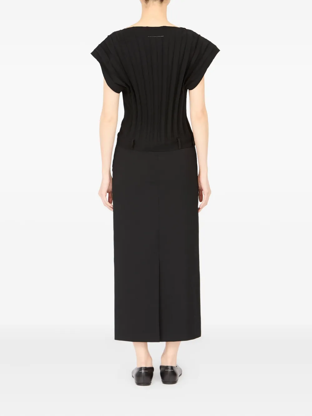 MM6 Maison Margiela Geplooide top Zwart