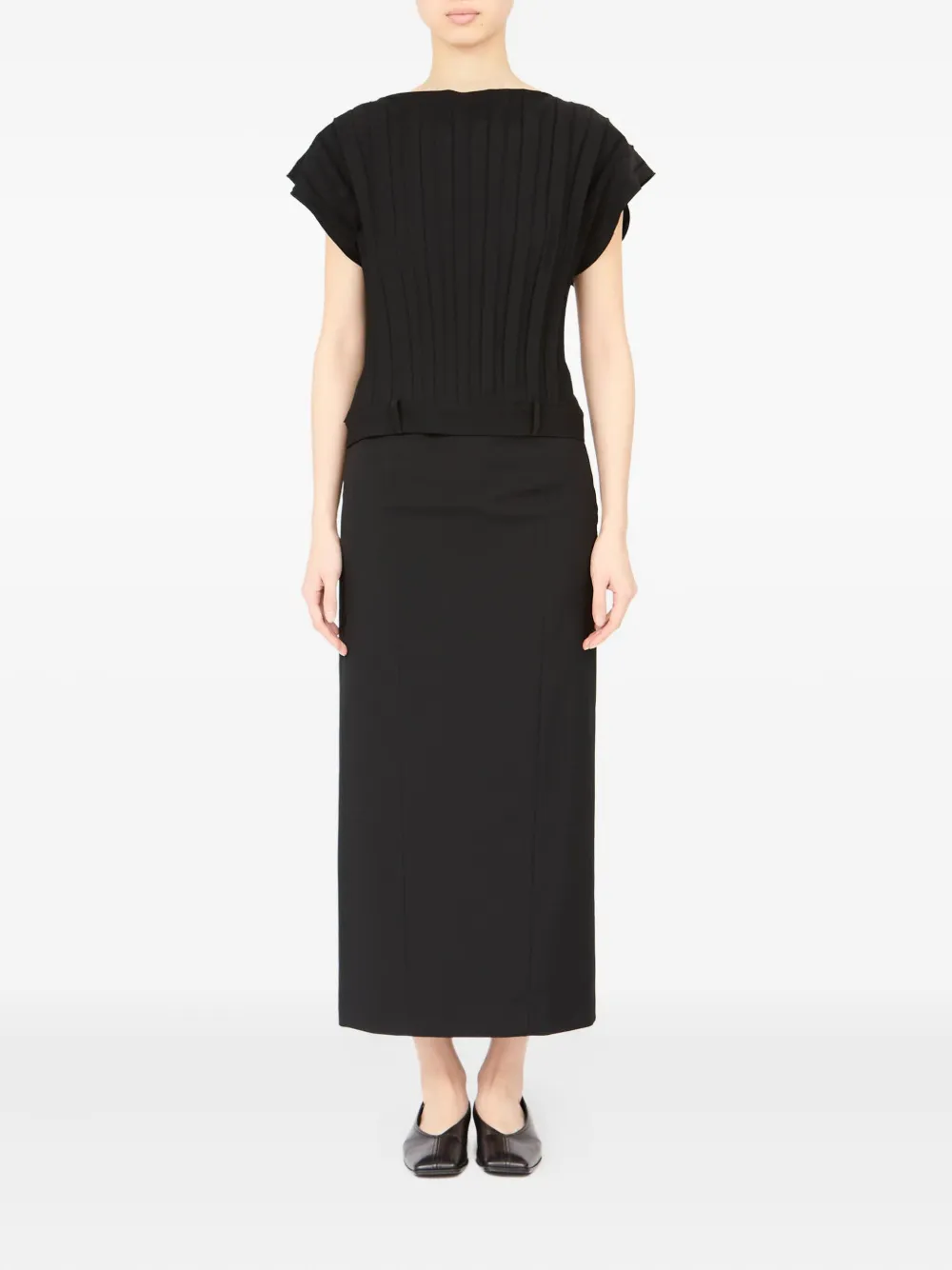 MM6 Maison Margiela Geplooide top Zwart