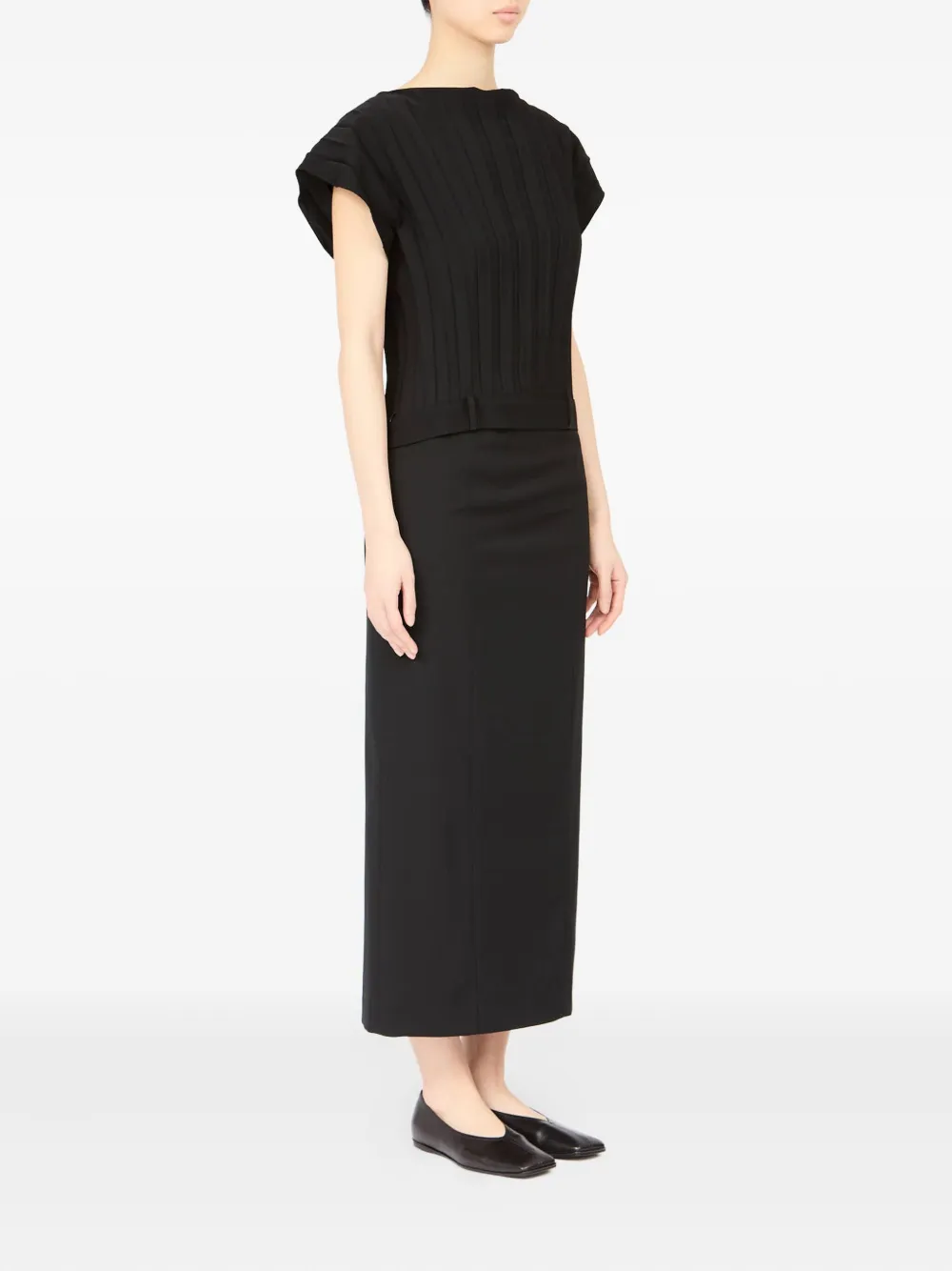 MM6 Maison Margiela Geplooide top Zwart