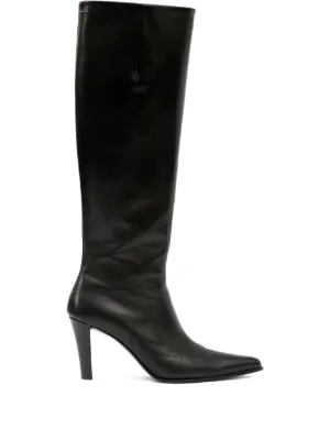 Proenza Schouler ホワイトレザー ブーツ Proenza Schouler レザー ブーツ | ブラック | FARFETCH JP