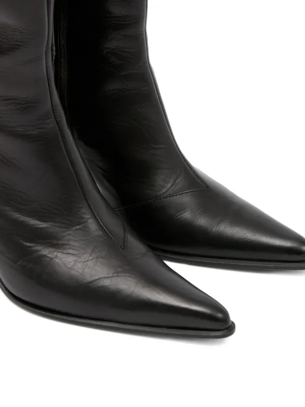 MM6 Maison Margiela レザーロングブーツ | ブラック | FARFETCH JP