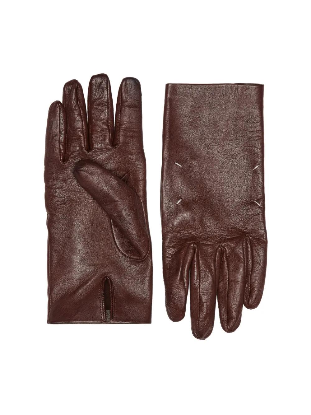 Maison Margiela leather gloves - Bruin