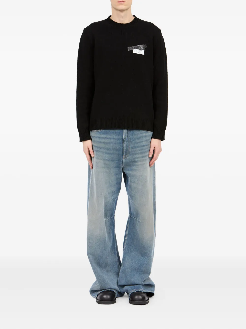 MM6 Maison Margiela wool-blend sweater - Zwart
