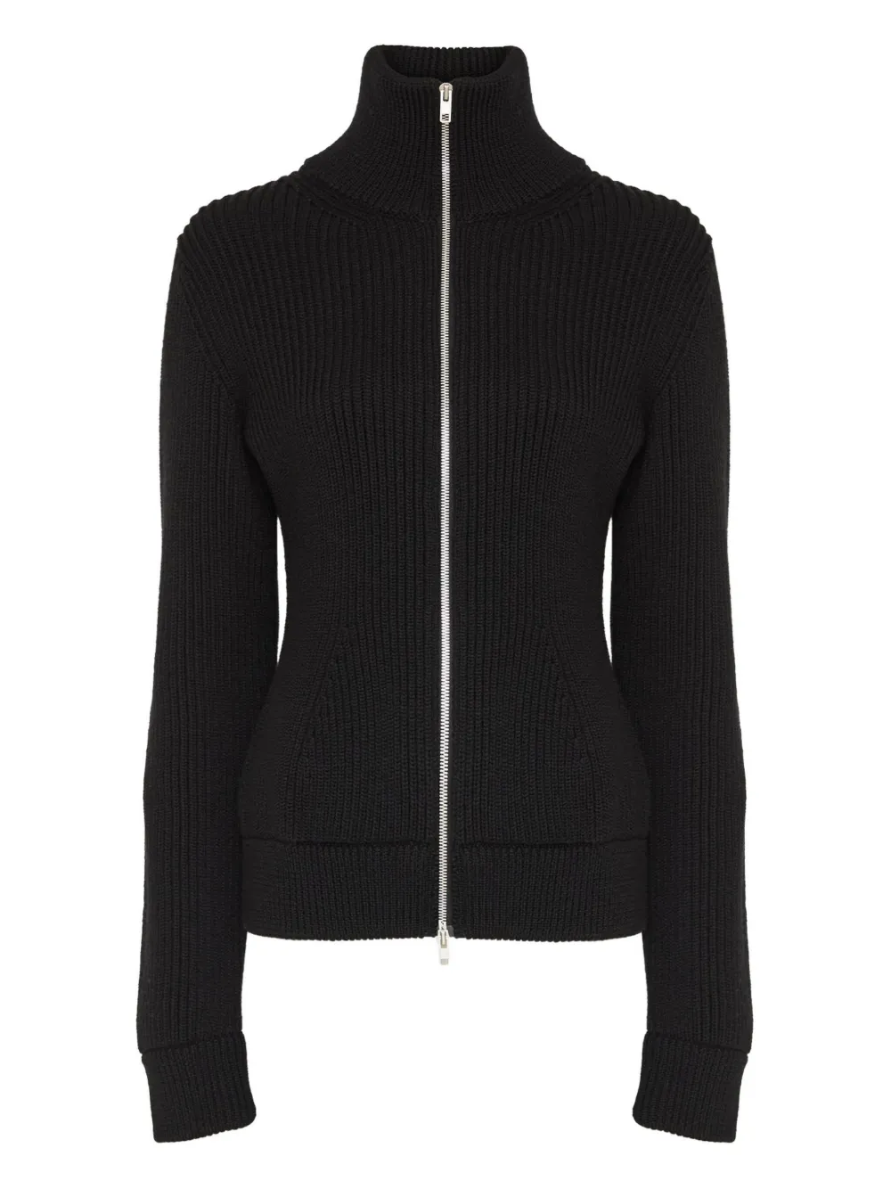 Maison Margiela Ribbed Zip-fastening Cardigan In Black