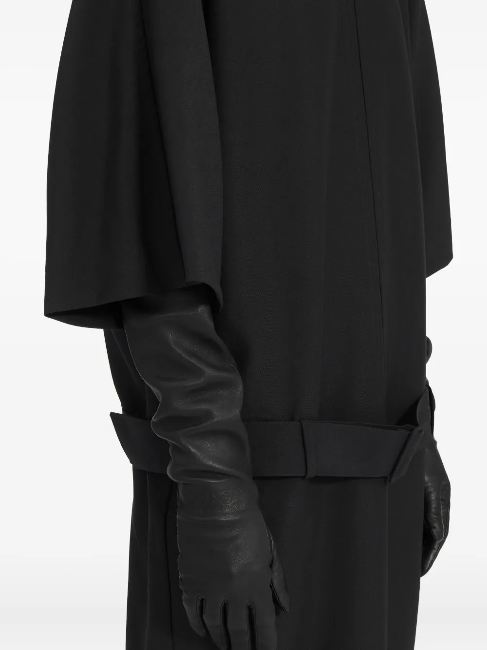 Mm6 Maison Margiela Leather Gloves In Black