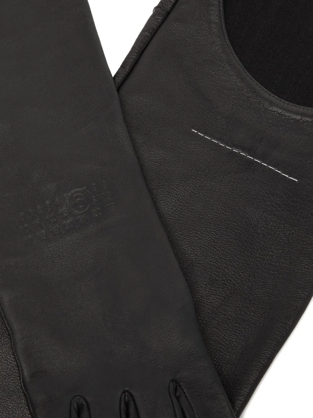 MM6 Maison Margiela Leren handschoenen - Zwart